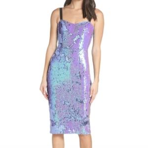 Lynda Iridescent Sequin Sheath Dress